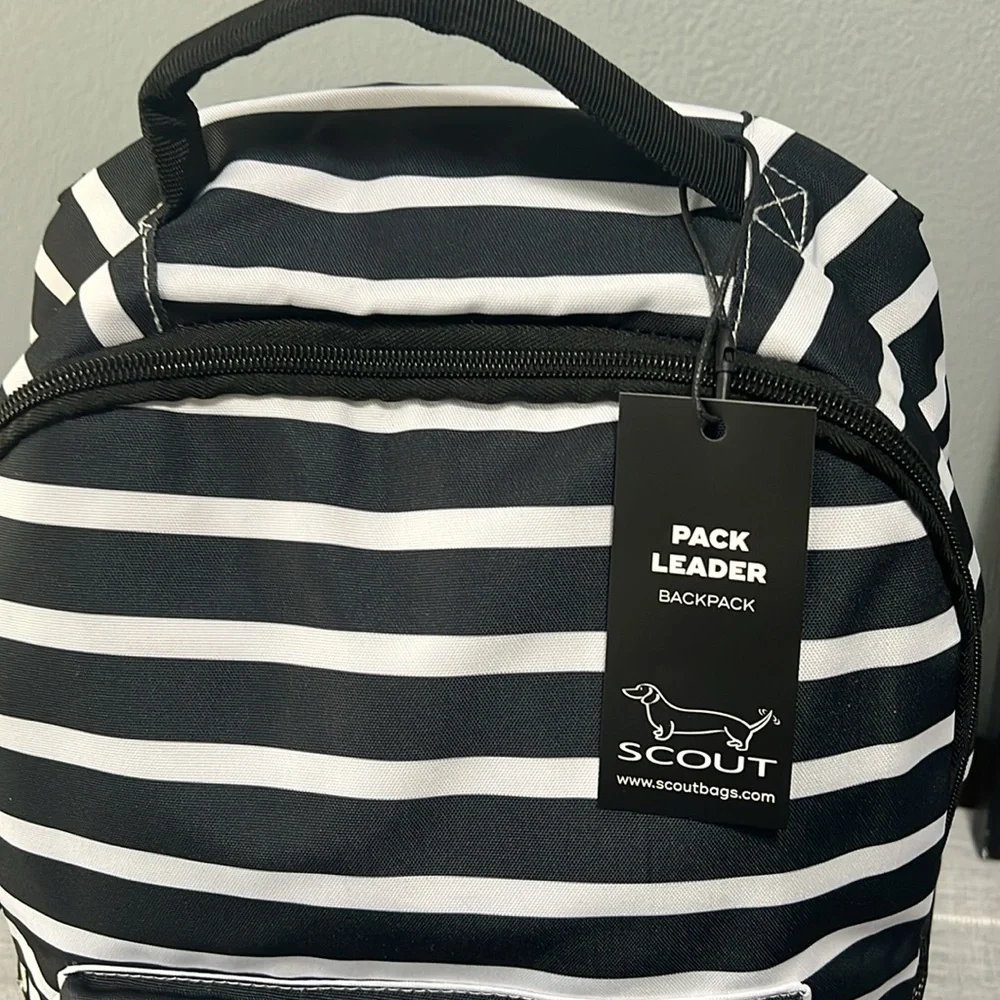 Scout Black and White Striped Backpack - Picture 5 of 8